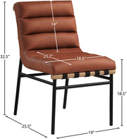 Burke Vegan Leather Upholstered Dining Chair in Cognac, Set of 2 - 590Cognac-C