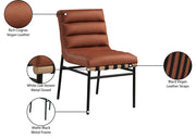 Burke Vegan Leather Upholstered Dining Chair in Cognac, Set of 2 - 590Cognac-C