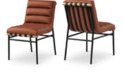Burke Vegan Leather Upholstered Dining Chair in Cognac, Set of 2 - 590Cognac-C