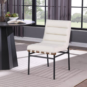Burke Vegan Leather Upholstered Dining Chair in Cream, Set of 2 - 577Cream-C