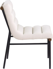 Burke Vegan Leather Upholstered Dining Chair in Cream, Set of 2 - 577Cream-C