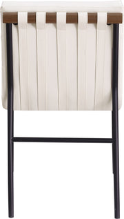 Burke Vegan Leather Upholstered Dining Chair in Cream, Set of 2 - 577Cream-C