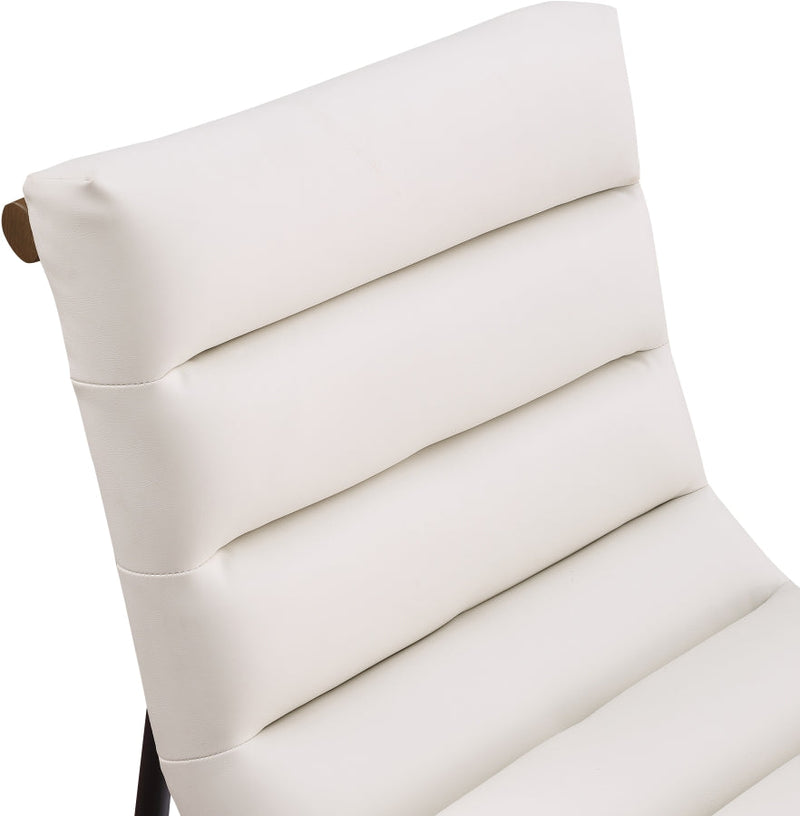 Burke Vegan Leather Upholstered Dining Chair in Cream, Set of 2 - 577Cream-C