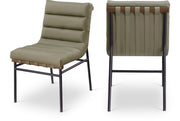 Burke Vegan Leather Upholstered Dining Chair in Olive, Set of 2 - 577Olive-C