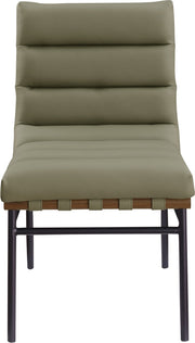 Burke Vegan Leather Upholstered Dining Chair in Olive, Set of 2 - 577Olive-C
