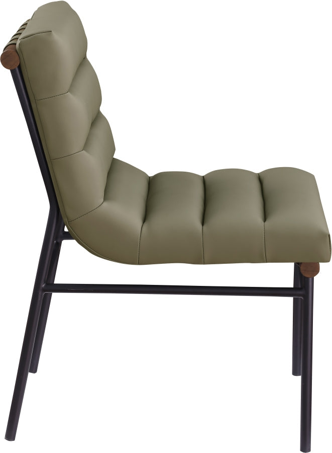 Burke Vegan Leather Upholstered Dining Chair in Olive, Set of 2 - 577Olive-C