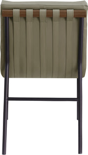 Burke Vegan Leather Upholstered Dining Chair in Olive, Set of 2 - 577Olive-C