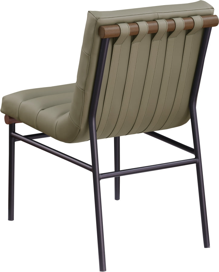 Burke Vegan Leather Upholstered Dining Chair in Olive, Set of 2 - 577Olive-C