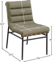 Burke Vegan Leather Upholstered Dining Chair in Olive, Set of 2 - 577Olive-C