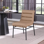 Burke Vegan Leather Upholstered Dining Chair in Tan, Set of 2 - 577Tan-C
