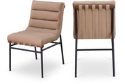 Burke Vegan Leather Upholstered Dining Chair in Tan, Set of 2 - 577Tan-C