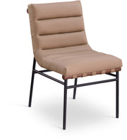 Burke Vegan Leather Upholstered Dining Chair in Tan, Set of 2 - 577Tan-C