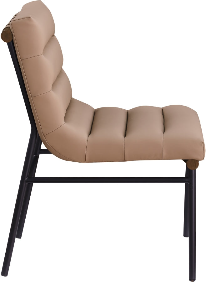 Burke Vegan Leather Upholstered Dining Chair in Tan, Set of 2 - 577Tan-C