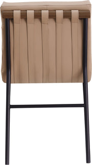 Burke Vegan Leather Upholstered Dining Chair in Tan, Set of 2 - 577Tan-C