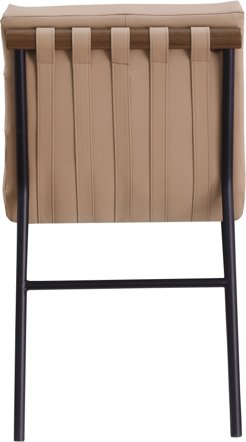 Burke Vegan Leather Upholstered Dining Chair in Tan, Set of 2 - 577Tan-C