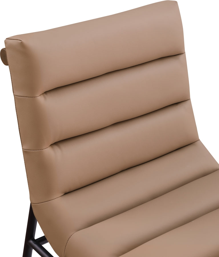 Burke Vegan Leather Upholstered Dining Chair in Tan, Set of 2 - 577Tan-C