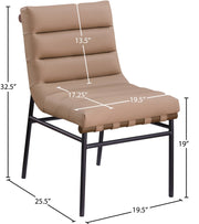 Burke Vegan Leather Upholstered Dining Chair in Tan, Set of 2 - 577Tan-C