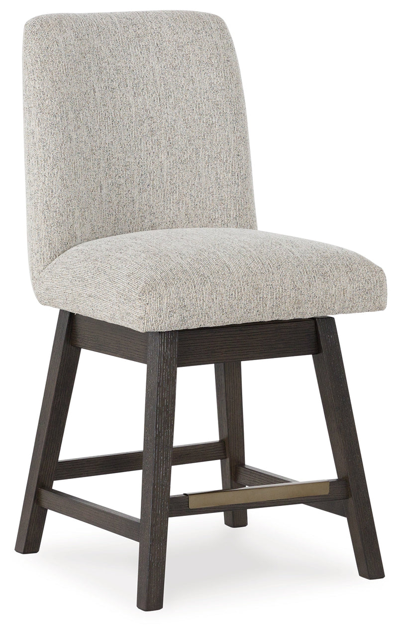 Burkhaus Beige/Dark Brown Counter Height Barstool, Set of 2 - D984-124
