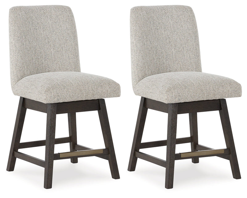 Burkhaus Beige/Dark Brown Counter Height Barstool, Set of 2 - D984-124