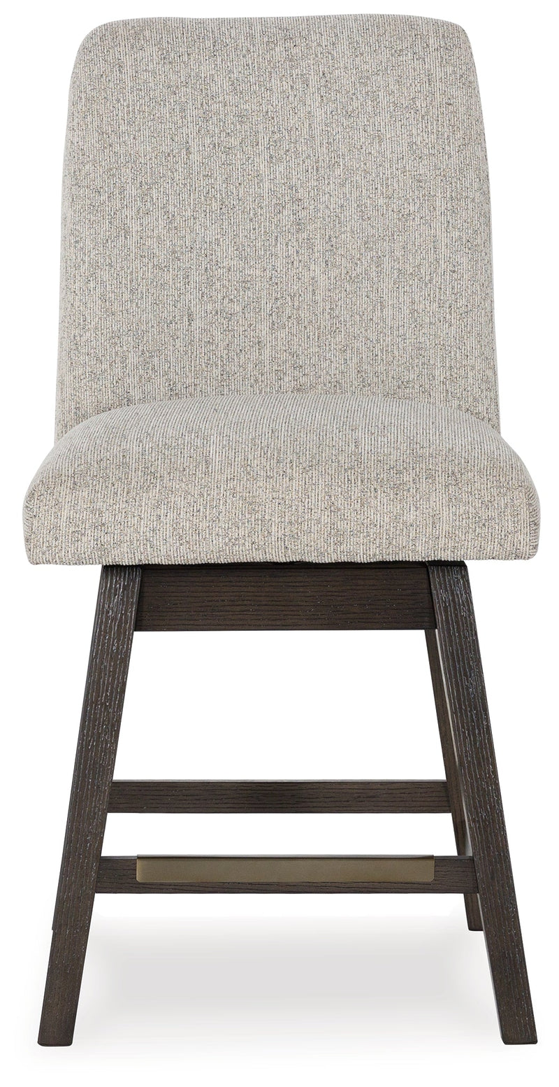 Burkhaus Beige/Dark Brown Counter Height Barstool, Set of 2 - D984-124