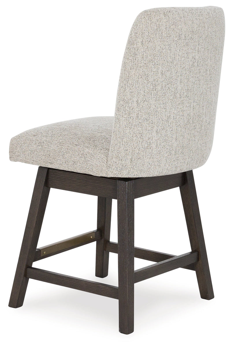 Burkhaus Beige/Dark Brown Counter Height Barstool, Set of 2 - D984-124