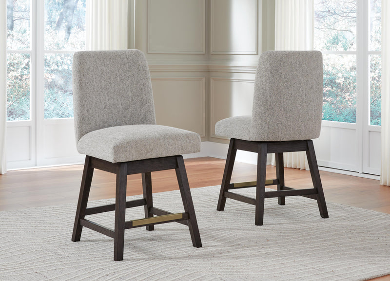 Burkhaus Dark Brown Counter Height Barstool (Set of 2) - D984-124X2