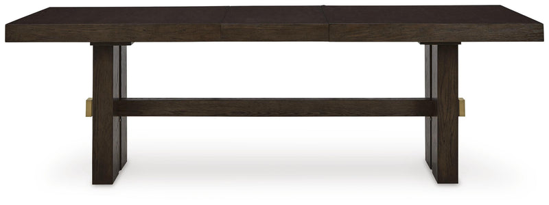 Burkhaus Dining Table and 6 Chairs in Dark Brown - PKG023626