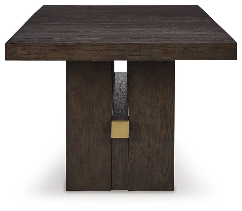 Burkhaus Dining Table and 6 Chairs in Dark Brown - PKG023626