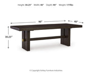 Burkhaus Dining Table and 6 Chairs in Dark Brown - PKG023626