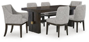 Burkhaus Dining Table and 6 Chairs in Dark Brown - PKG023626