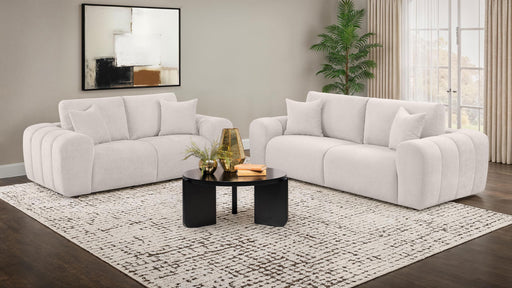 Burnett 2-piece Chenille Upholstered Sofa Set Ivory - 504955-S2