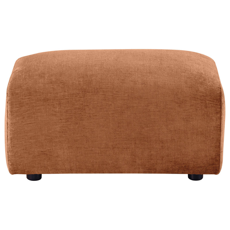 Burnett Chenille Upholstered Ottoman Burnt Orange - 504954
