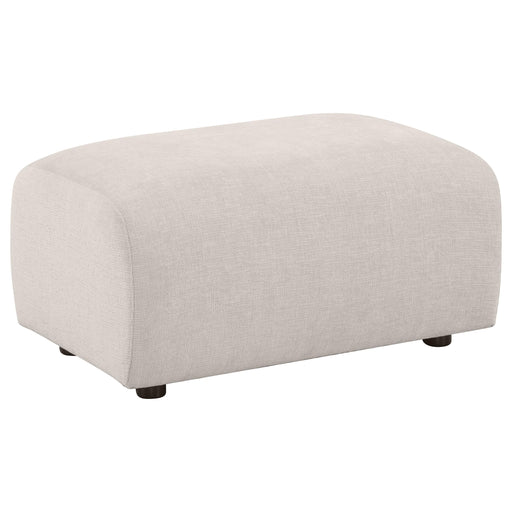 Burnett Chenille Upholstered Ottoman Ivory - 504958