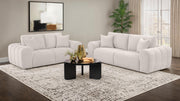 Burnett Chenille Upholstered Wide Arm Loveseat Ivory - 504956