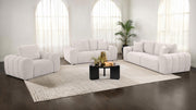 Burnett Chenille Upholstered Wide Arm Loveseat Ivory - 504956