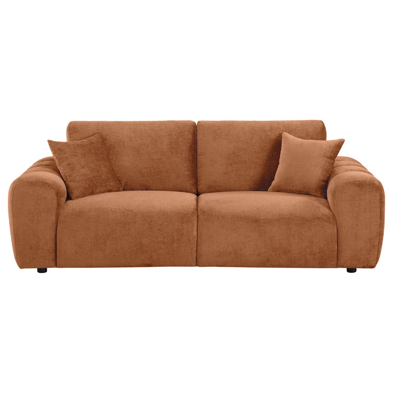 Burnett Chenille Upholstered Wide Arm Sofa Burnt Orange - 504951