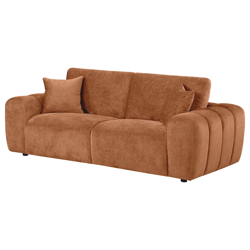Burnett Chenille Upholstered Wide Arm Sofa Burnt Orange - 504951