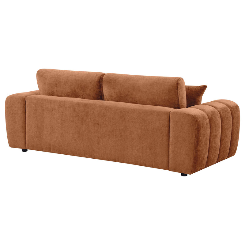 Burnett Chenille Upholstered Wide Arm Sofa Burnt Orange - 504951