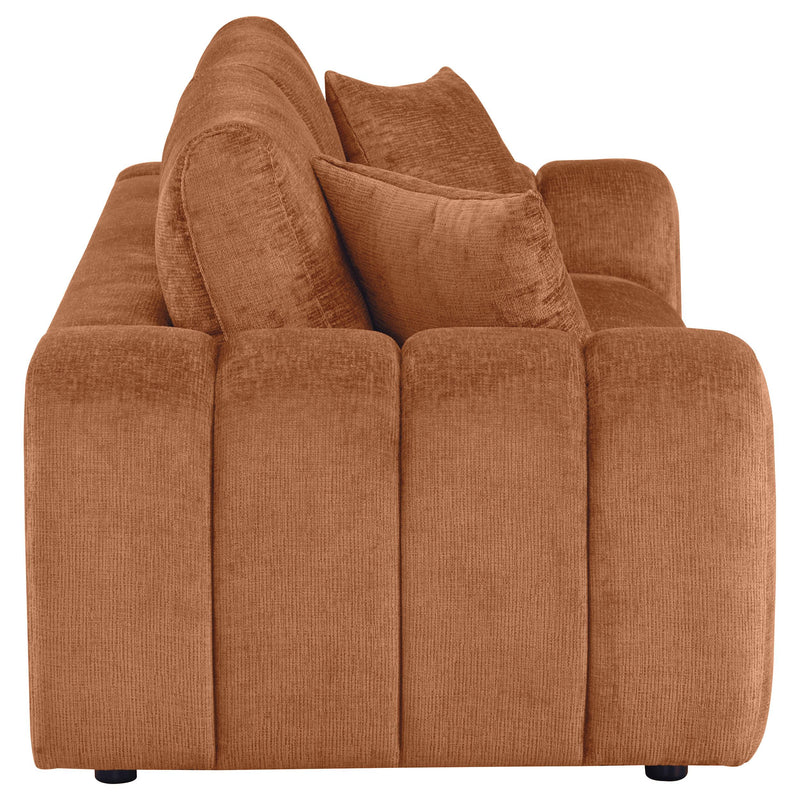 Burnett Chenille Upholstered Wide Arm Sofa Burnt Orange - 504951