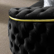 Bursa Black Velvet Living Room Set - Gate FurnitureLiving Room Set