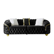 Bursa Black Velvet Living Room Set - Gate FurnitureLiving Room Set