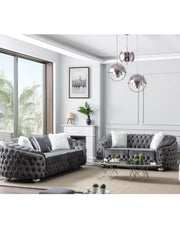 Bursa Gray Velvet Living Room Set - Gate FurnitureLiving Room Set