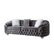 Bursa Gray Velvet Living Room Set - Gate FurnitureLiving Room Set