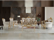 Buse 3-pieces (Sofa & Loveseat & Chair) Livingroom Set Cream in Cream - 101-BUS-D0602-321