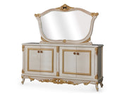 Buse 78" Wide 4 Door Buffet With Mirror - Gate FurnitureBuffets & Sideboards