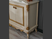 Buse 78" Wide 4 Door Buffet With Mirror - Gate FurnitureBuffets & Sideboards