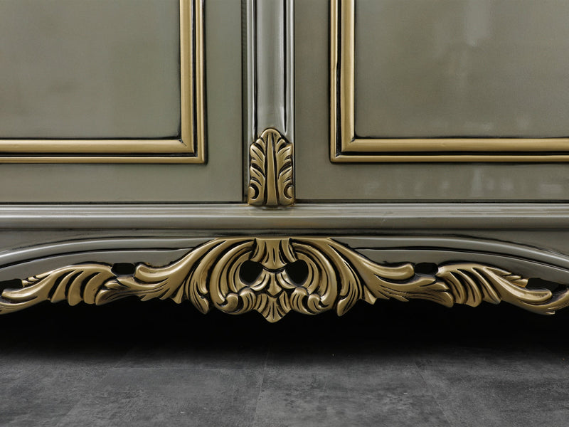 Buse 78" Wide 4 Door Buffet With Mirror - Gate FurnitureBuffets & Sideboards