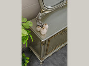 Buse 78" Wide 4 Door Buffet With Mirror - Gate FurnitureBuffets & Sideboards