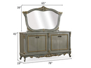 Buse 78" Wide 4 Door Buffet With Mirror - Gate FurnitureBuffets & Sideboards
