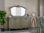 Buse 78" Wide 4 Door Buffet With Mirror - Gate FurnitureBuffets & Sideboards